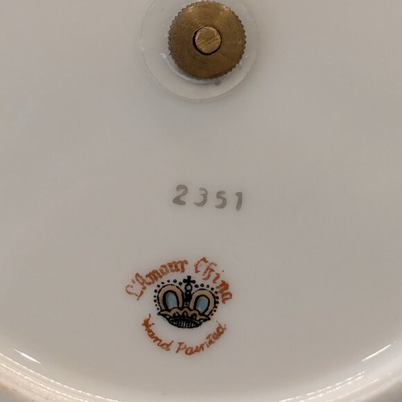 L'Amour China Gold and Floral Hand Painted Jewelry Dish - Picture 6 of 8